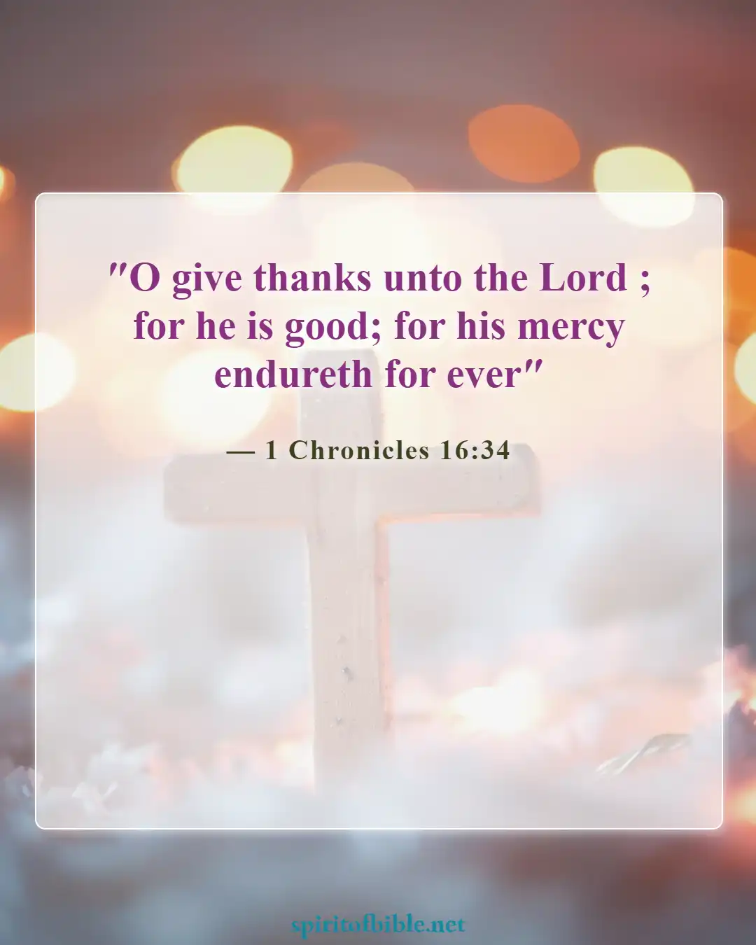 Bible Verses About Thankful For Blessings (1 Chronicles 16:34)