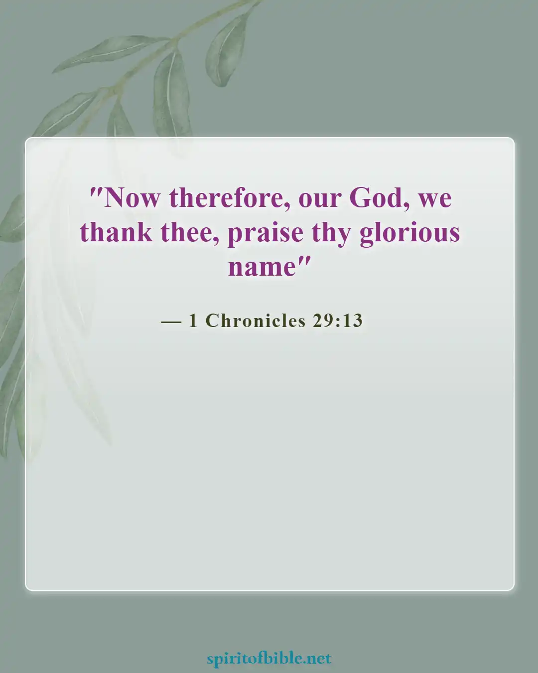 Bible Verses About Thankful For Blessings (1 Chronicles 29:13)