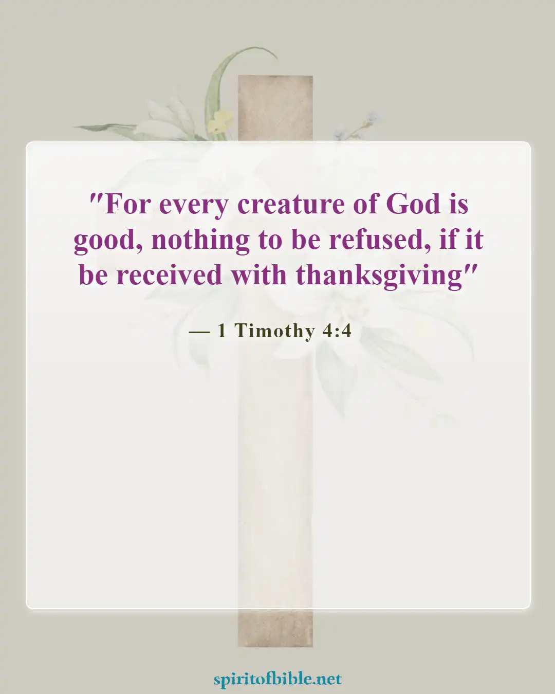 Bible Verses About Thankful For Blessings (1 Timothy 4:4)