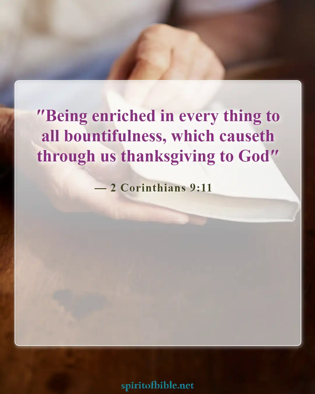 Bible Verses About Thankful For Blessings (2 Corinthians 9:11)
