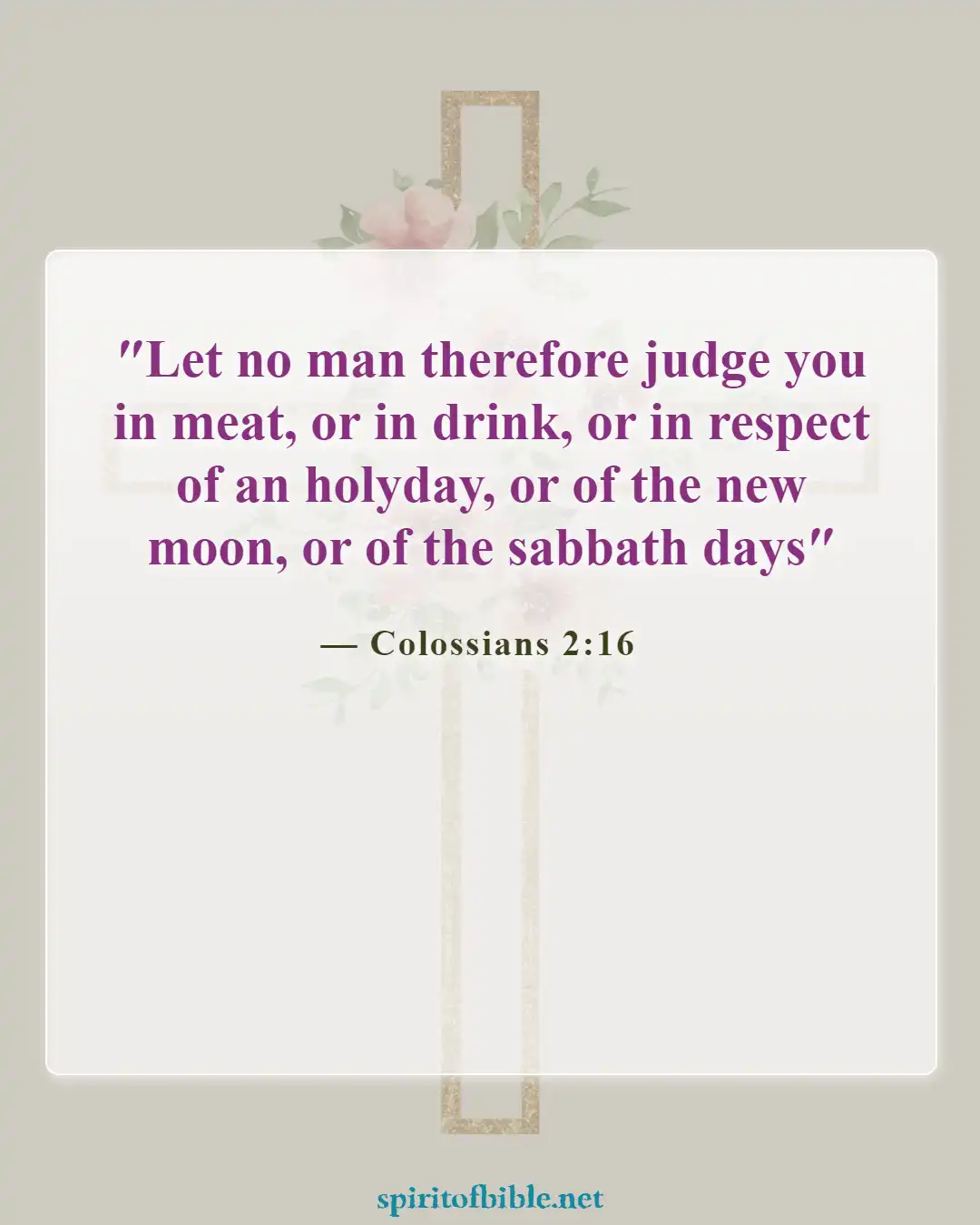 Bible Verses About Sabbath (Colossians 2:16)