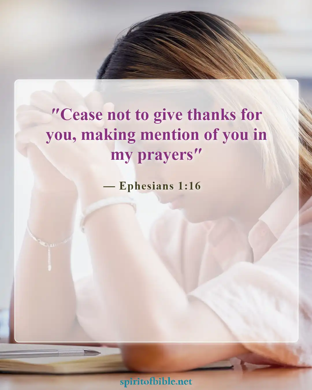 Bible Verses About Thankful For Blessings (Ephesians 1:16)
