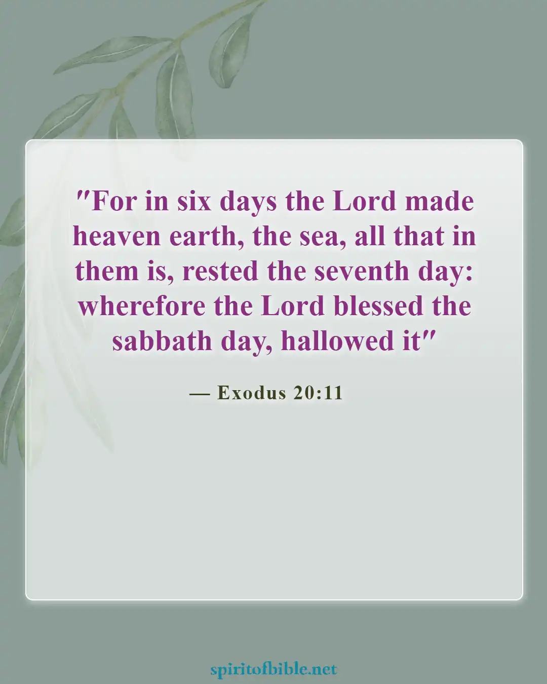 Bible Verses About Sabbath (Exodus 20:11)