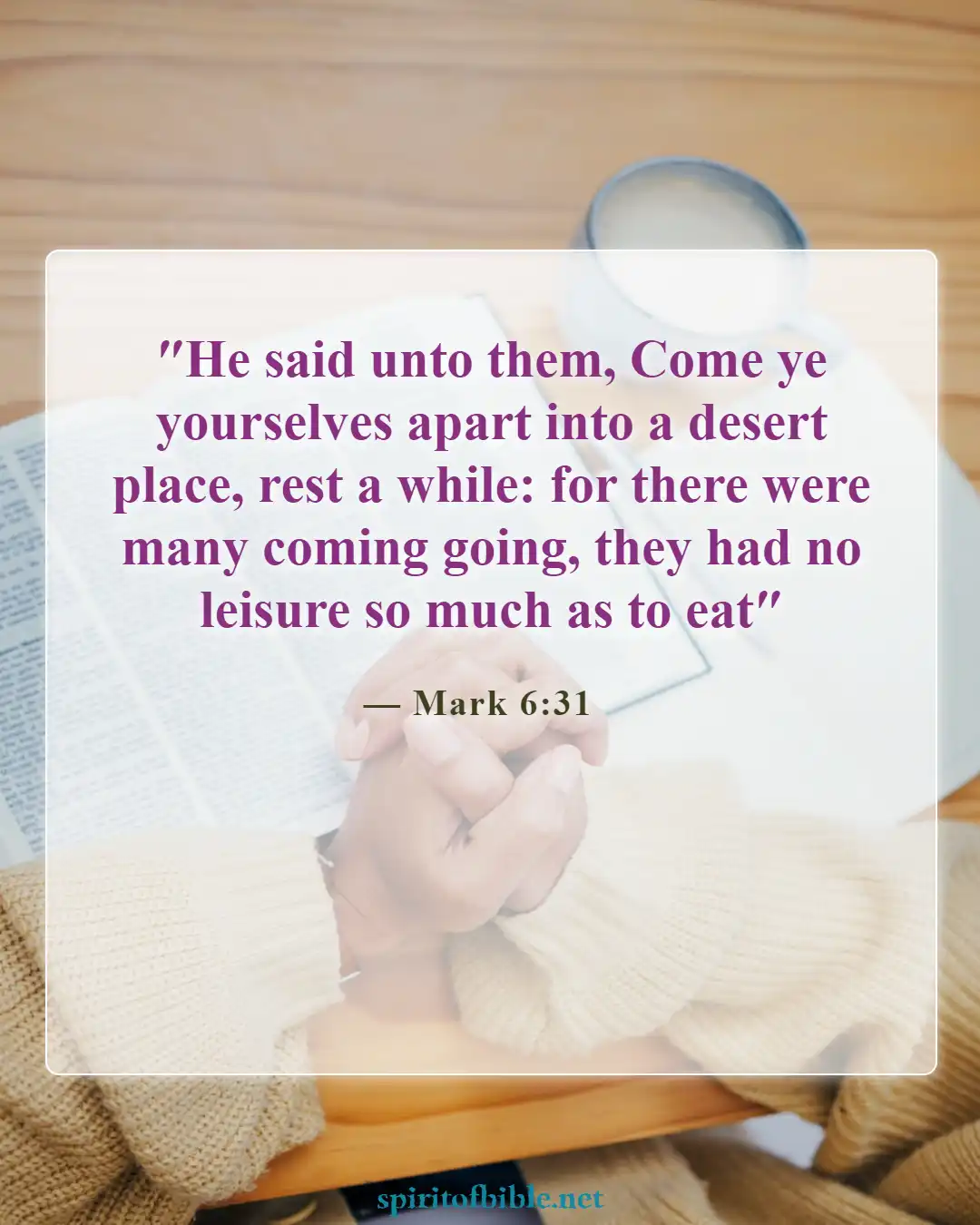 Bible Verses About Sabbath (Mark 6:31)