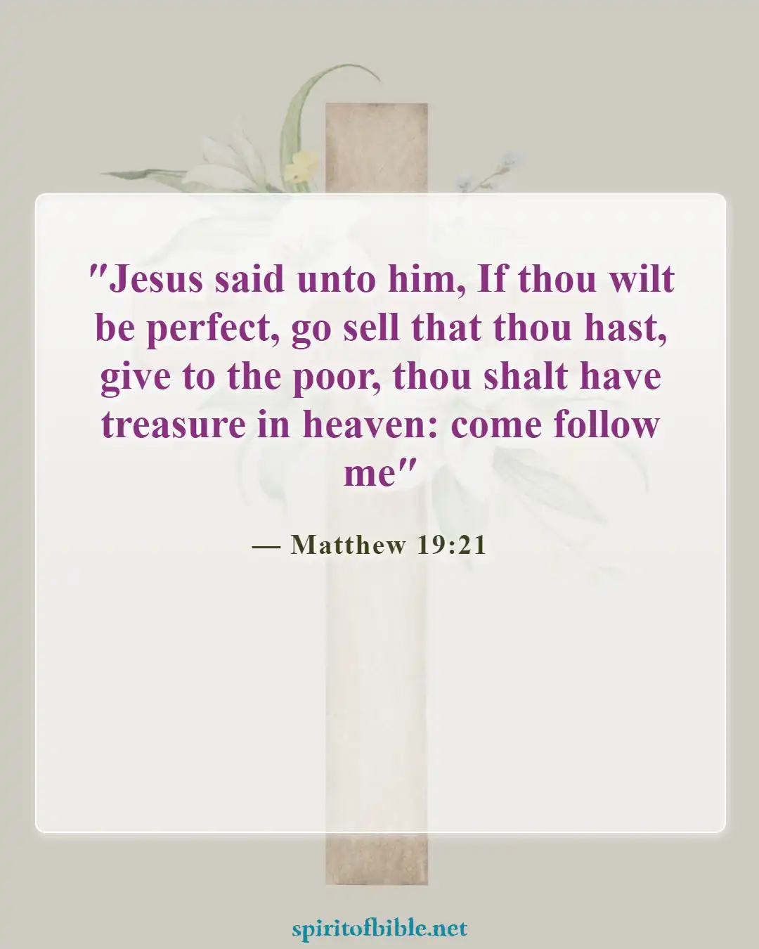 Bible Verses About Commitment To Ministry Living For God (Matthew 19:21)