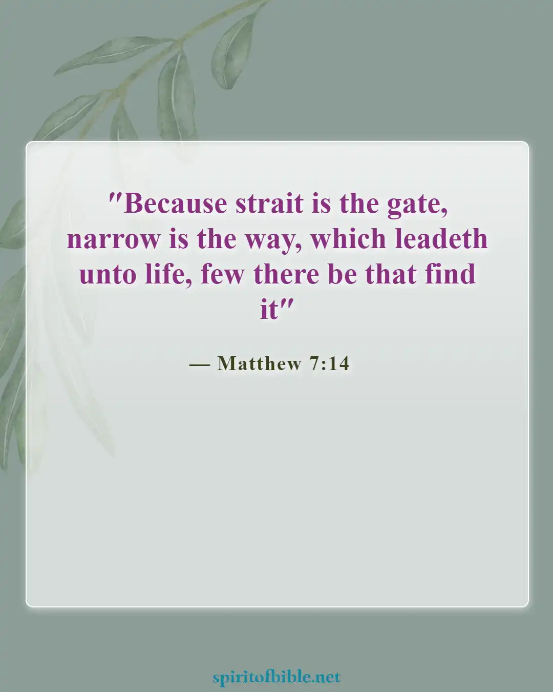 Bible Verses About Everlasting Life (Matthew 7:14)