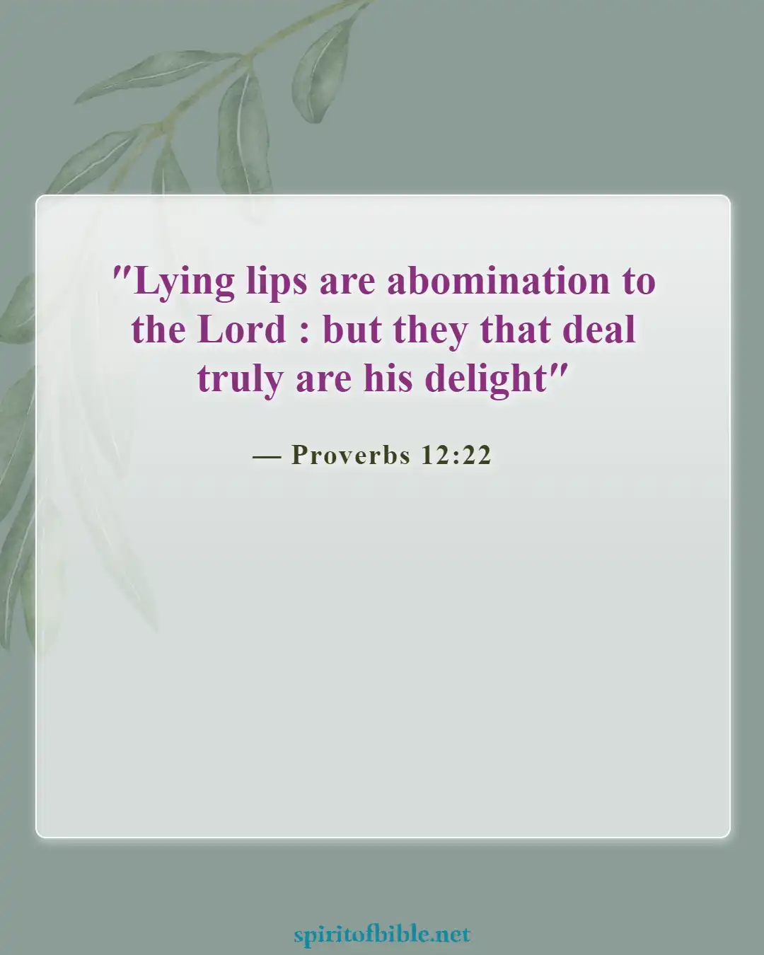 Bible Verses About Believing Lies (Proverbs 12:22)