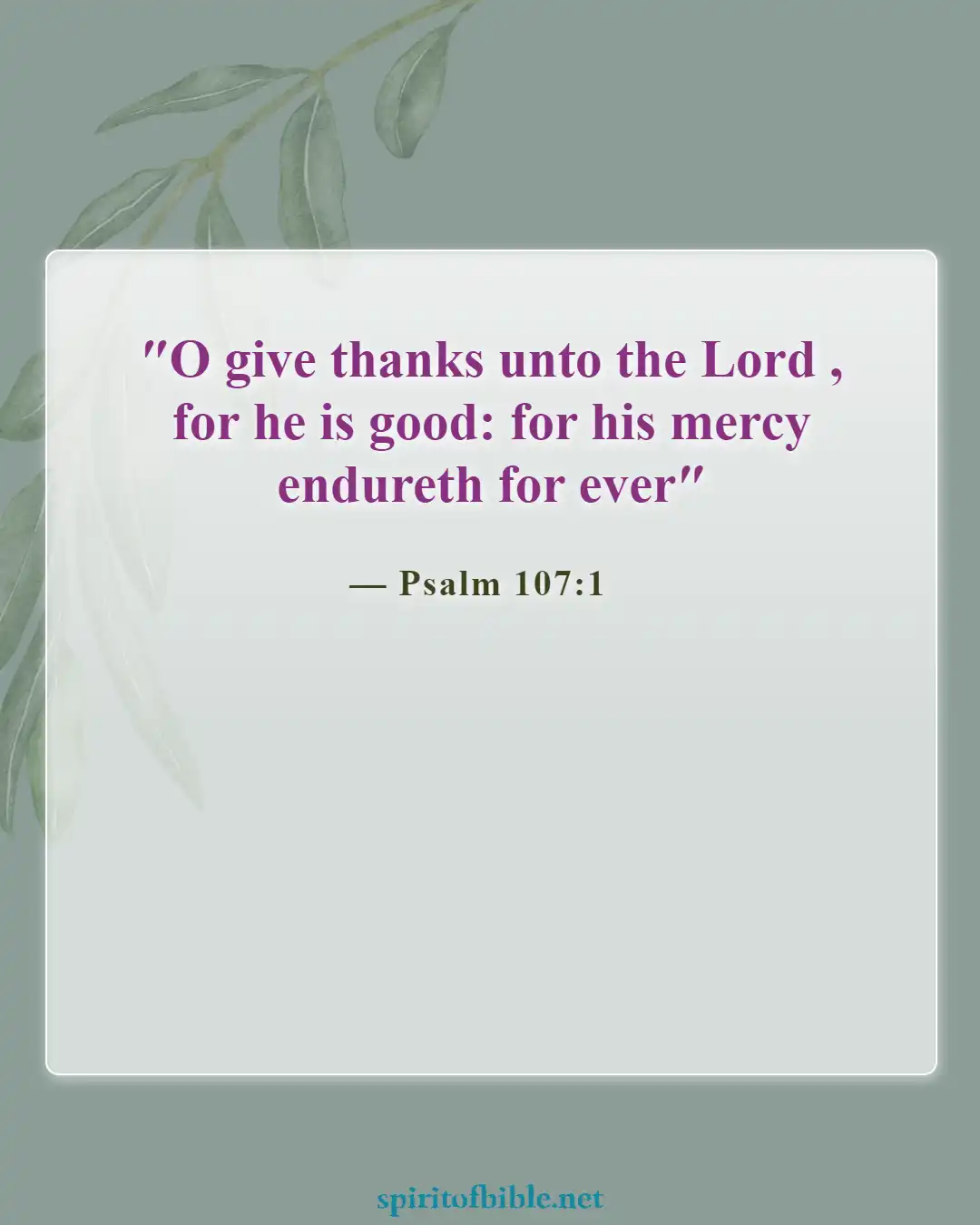 Bible Verses About Thankful For Blessings (Psalm 107:1)