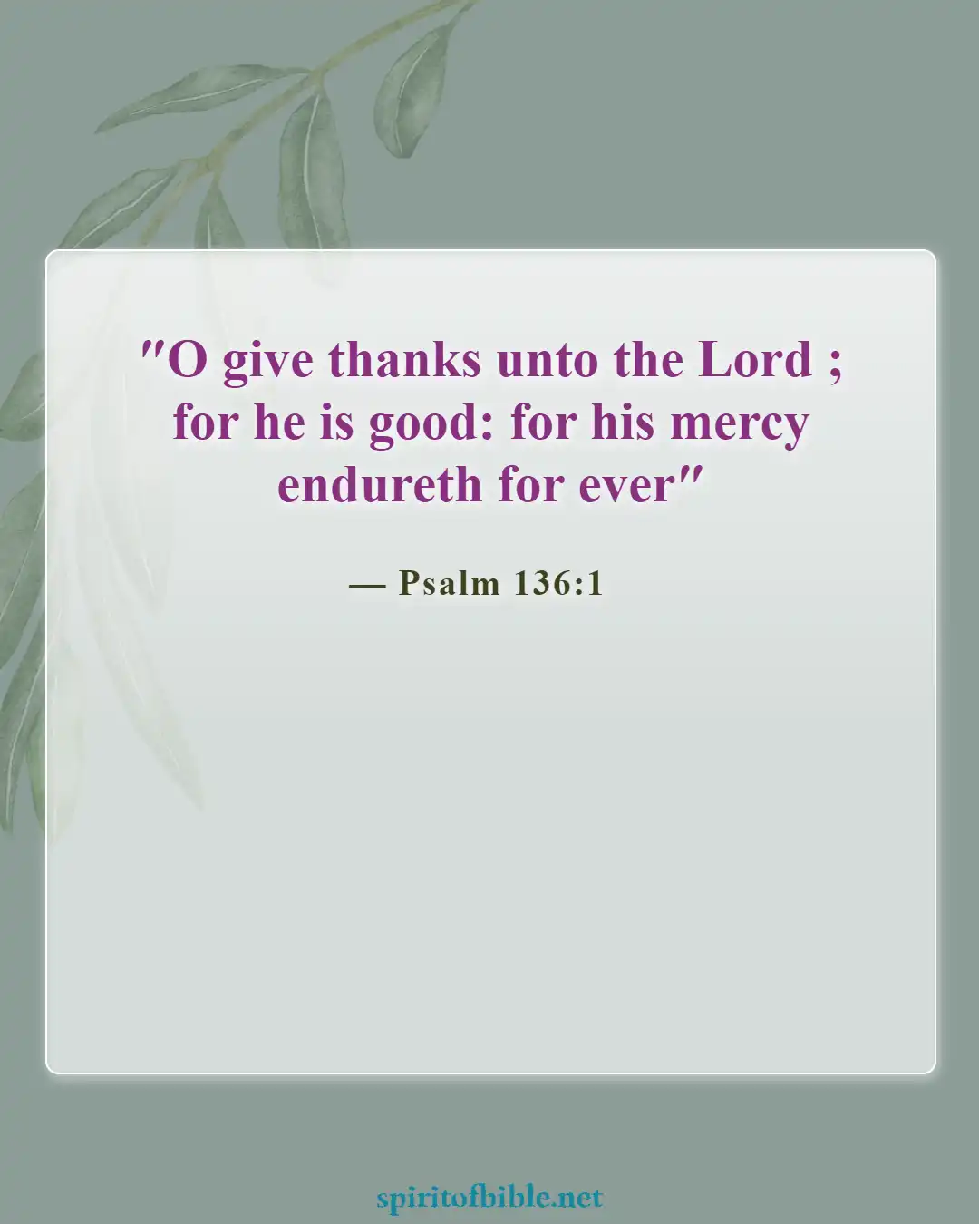Bible Verses About Thankful For Blessings (Psalm 136:1)