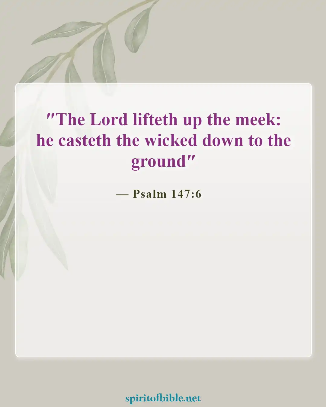 Bible Verses About Humbleness (Psalm 147:6)