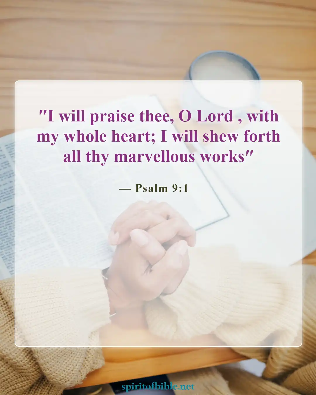 Bible Verses About Thankful For Blessings (Psalm 9:1)