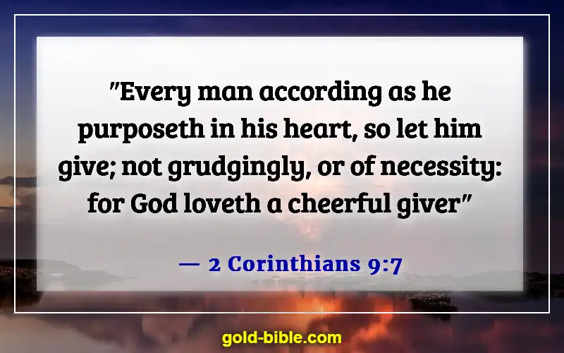 Bible Verses About Helping Others (2 Corinthians 9:7)