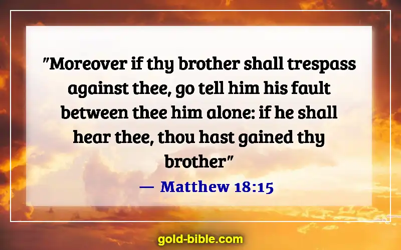 Bible Verses About Doing Wrong To Others (Matthew 18:15)