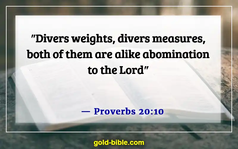 Bible Verses About Cheating In Business (Proverbs 20:10)
