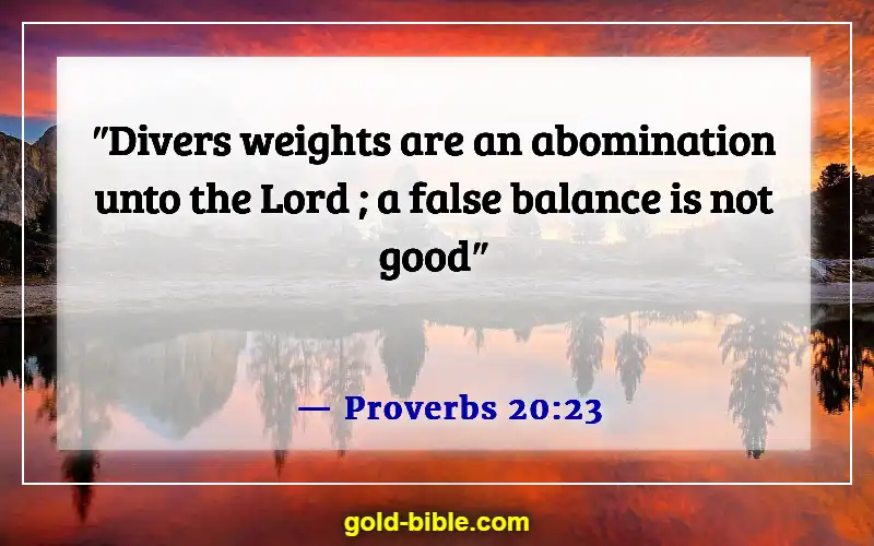 Bible Verses About Cheating In Business (Proverbs 20:23)