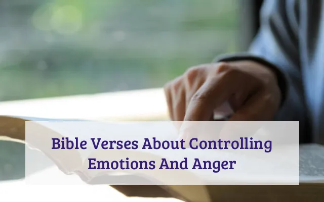 Bible Verses About Controlling Emotions And Anger